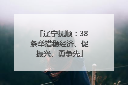 辽宁抚顺：38条举措稳经济、促振兴、勇争先