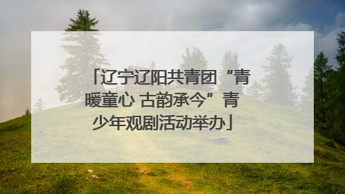 辽宁辽阳共青团“青暖童心 古韵承今”青少年观剧活动举办