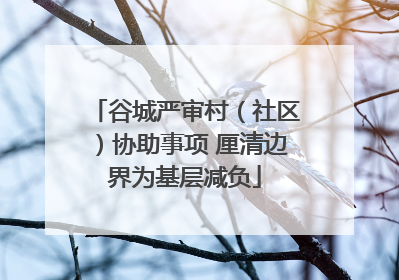 谷城严审村（社区）协助事项 厘清边界为基层减负