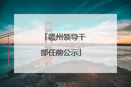 赣州领导干部任前公示