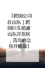 跨国公司在山东｜跨国巨头抢滩山东开发区，青岛峰会拉开帷幕
