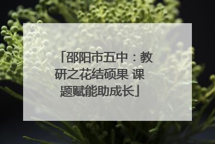 邵阳市五中：教研之花结硕果 课题赋能助成长