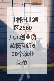 郴州北湖区2560万元创业贷款撬动近600个就业岗位
