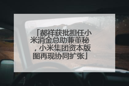 郝祥获批担任小米消金总助兼董秘，小米集团资本版图再现协同扩张