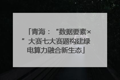 青海：“数据要素×”大赛七大赛题构建绿电算力融合新生态