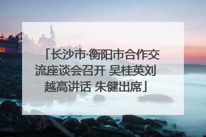 长沙市·衡阳市合作交流座谈会召开 吴桂英刘越高讲话 朱健出席