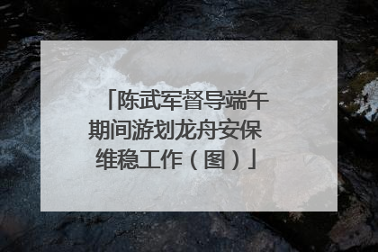 陈武军督导端午期间游划龙舟安保维稳工作（图）