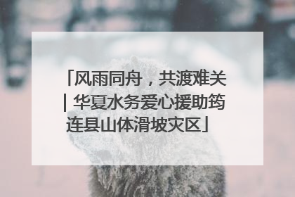 风雨同舟，共渡难关｜华夏水务爱心援助筠连县山体滑坡灾区