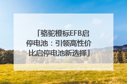 骆驼橙标EFB启停电池：引领高性价比启停电池新选择