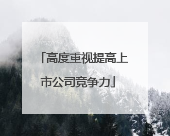 高度重视提高上市公司竞争力