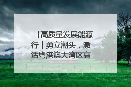 高质量发展能源行｜勇立潮头，激活粤港澳大湾区高质量发展动力源