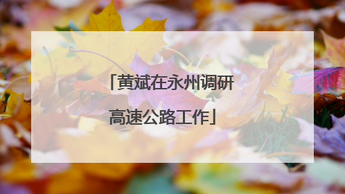 黄斌在永州调研高速公路工作