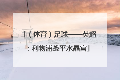 （体育）足球——英超：利物浦战平水晶宫