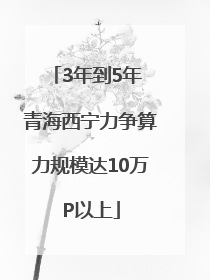 3年到5年 青海西宁力争算力规模达10万P以上