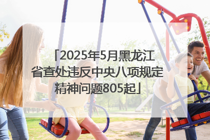 2025年5月黑龙江省查处违反中央八项规定精神问题805起