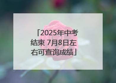 2025年中考结束 7月8日左右可查询成绩