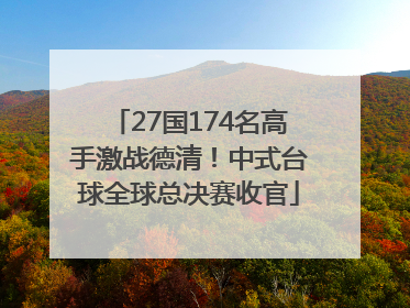 27国174名高手激战德清！中式台球全球总决赛收官